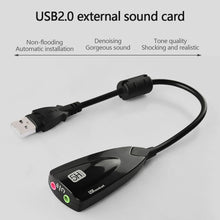 Load image into Gallery viewer, 5HV2 stereo 7.1 channel with cable sound card USB sound card Computer games dedicated external high-end sound card
