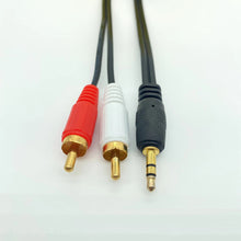 Load image into Gallery viewer, 3.5mm to 2 RCA audio Video cable Y Splitter cable for PC DVD Computer TV Recorder Speakers
