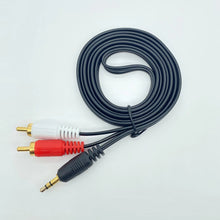 Load image into Gallery viewer, 3.5mm to 2 RCA audio Video cable Y Splitter cable for PC DVD Computer TV Recorder Speakers
