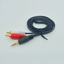 Load image into Gallery viewer, 3.5mm to 2 RCA audio Video cable Y Splitter cable for PC DVD Computer TV Recorder Speakers
