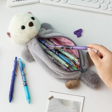 Load image into Gallery viewer, Cartoon Soft Pencil Pouch Pen Bag Makeup Pouch Plush Sea Otter Pencil Case Portable Pen Marker Holder School Supplies

