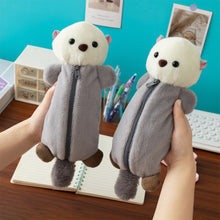 Load image into Gallery viewer, Cartoon Soft Pencil Pouch Pen Bag Makeup Pouch Plush Sea Otter Pencil Case Portable Pen Marker Holder School Supplies
