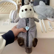 Load image into Gallery viewer, Cartoon Soft Pencil Pouch Pen Bag Makeup Pouch Plush Sea Otter Pencil Case Portable Pen Marker Holder School Supplies
