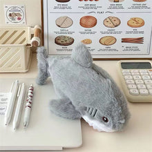 Load image into Gallery viewer, Large Capacity Pen Pouch Stationery Storage Box Cute Plush Ocean Shark Pencil Case Portable Cosmetic Bag School Office Supplies
