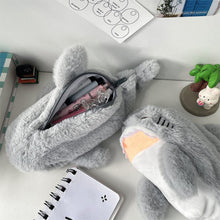 Load image into Gallery viewer, Large Capacity Pen Pouch Stationery Storage Box Cute Plush Ocean Shark Pencil Case Portable Cosmetic Bag School Office Supplies

