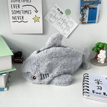 Load image into Gallery viewer, Large Capacity Pen Pouch Stationery Storage Box Cute Plush Ocean Shark Pencil Case Portable Cosmetic Bag School Office Supplies
