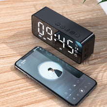 Load image into Gallery viewer, G50 Wireless Bluetooth Speaker with FM Mini Card Mirror Alarm Clock Audio Stall Receiving K Voice Prompt
