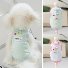 Load image into Gallery viewer, Spring and Autumn Dog Clothes Teddy Classic Striped Vest Bichon Leashable T-Shirt Yorkie Cool Pullover Pet Supplies

