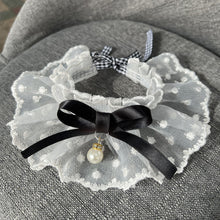 Load image into Gallery viewer, Lace Bowknot Pearl Collar Cat Dog Neckerchief Pet Cats Kitten Dog Puppy String Bib Necklace Necktie Neck Strap Scarf Accessories
