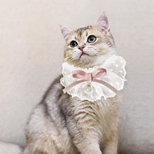 Load image into Gallery viewer, Lace Bowknot Pearl Collar Cat Dog Neckerchief Pet Cats Kitten Dog Puppy String Bib Necklace Necktie Neck Strap Scarf Accessories
