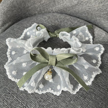 Load image into Gallery viewer, Lace Bowknot Pearl Collar Cat Dog Neckerchief Pet Cats Kitten Dog Puppy String Bib Necklace Necktie Neck Strap Scarf Accessories
