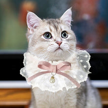 Load image into Gallery viewer, Lace Bowknot Pearl Collar Cat Dog Neckerchief Pet Cats Kitten Dog Puppy String Bib Necklace Necktie Neck Strap Scarf Accessories
