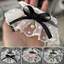 Load image into Gallery viewer, Lace Bowknot Pearl Collar Cat Dog Neckerchief Pet Cats Kitten Dog Puppy String Bib Necklace Necktie Neck Strap Scarf Accessories
