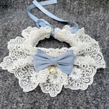Load image into Gallery viewer, Lace Bowknot Pearl Collar Cat Dog Neckerchief Pet Cats Kitten Dog Puppy String Bib Necklace Necktie Neck Strap Scarf Accessories
