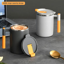 Load image into Gallery viewer, Portable Double-layer Anti-scalding Coffee Mug 304 Stainless Steel Water Cup with Handle and Cover Leak-proof Thermos Cups Mugs
