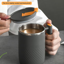 Load image into Gallery viewer, Portable Double-layer Anti-scalding Coffee Mug 304 Stainless Steel Water Cup with Handle and Cover Leak-proof Thermos Cups Mugs
