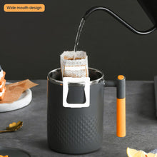 Load image into Gallery viewer, Portable Double-layer Anti-scalding Coffee Mug 304 Stainless Steel Water Cup with Handle and Cover Leak-proof Thermos Cups Mugs
