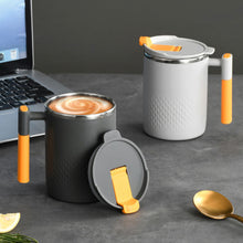 Load image into Gallery viewer, Portable Double-layer Anti-scalding Coffee Mug 304 Stainless Steel Water Cup with Handle and Cover Leak-proof Thermos Cups Mugs
