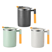 Load image into Gallery viewer, Portable Double-layer Anti-scalding Coffee Mug 304 Stainless Steel Water Cup with Handle and Cover Leak-proof Thermos Cups Mugs

