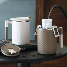 Load image into Gallery viewer, Portable Double-layer Anti-scalding Coffee Mug 304 Stainless Steel Water Cup with Handle and Cover Leak-proof Thermos Cups Mugs
