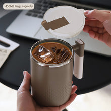 Load image into Gallery viewer, Portable Double-layer Anti-scalding Coffee Mug 304 Stainless Steel Water Cup with Handle and Cover Leak-proof Thermos Cups Mugs
