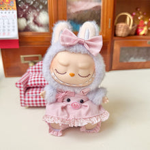 Load image into Gallery viewer, Miniature Pink Piggy Dress Set for 17cm Labubu Dolls Cute DIY Doll Clothes Fashion Accessories Lovely Outfit Gifts for Girls Friends
