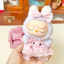 Load image into Gallery viewer, Miniature Pink Piggy Dress Set for 17cm Labubu Dolls Cute DIY Doll Clothes Fashion Accessories Lovely Outfit Gifts for Girls Friends
