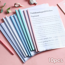 Load image into Gallery viewer, 10PCS/Set A4 Transparent Folder Thickened Plastic Folder File Waterproof Test Paper Storage Bag Office Document Classification Stationery
