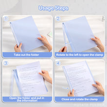 Load image into Gallery viewer, 5PCS/Set A4 Rotary Rod Folder Rod Clip Binder Transparent Inserts Sorting Of Documents Office School Supplies Stationery
