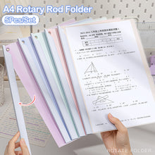 Load image into Gallery viewer, 5PCS/Set A4 Rotary Rod Folder Rod Clip Binder Transparent Inserts Sorting Of Documents Office School Supplies Stationery
