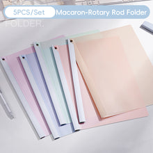 Load image into Gallery viewer, 5PCS/Set A4 Rotary Rod Folder Rod Clip Binder Transparent Inserts Sorting Of Documents Office School Supplies Stationery
