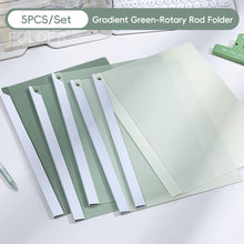 Load image into Gallery viewer, 5PCS/Set A4 Rotary Rod Folder Rod Clip Binder Transparent Inserts Sorting Of Documents Office School Supplies Stationery
