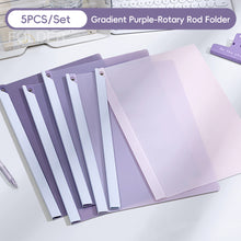 Load image into Gallery viewer, 5PCS/Set A4 Rotary Rod Folder Rod Clip Binder Transparent Inserts Sorting Of Documents Office School Supplies Stationery
