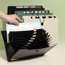 Load image into Gallery viewer, 8 Layers A4 File Folder Storage Test Paper Desktop Tool Organ Bag Office Business School Student Supplies Sorting Stationery
