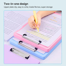 Load image into Gallery viewer, A4 Plastic File Box Folder Storage Multi-Purpose Desktop Test Paper Organizer Document Board Folder Storage Box Writing Board Office
