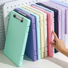 Load image into Gallery viewer, A4 Plastic File Box Folder Storage Multi-Purpose Desktop Test Paper Organizer Document Board Folder Storage Box Writing Board Office
