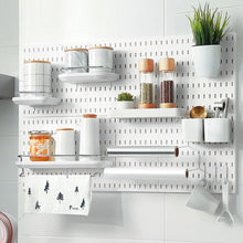 Load image into Gallery viewer, Punch-Free DIY Wall Hole Hang Pegboard Board Panels Storage Splicable Rack Wall Organizer Shelves For Kitchen Dormitory Room Home Decoration
