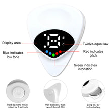 Load image into Gallery viewer, 1PC 2-IN-1 Guitar Pick Tuner Bass and Ukulele 12-Tone Equal Temperament Tuner

