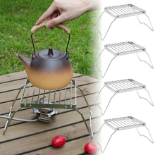 Load image into Gallery viewer, 1PC 16*16CM Multifunctional Collapsible Stainless Steel Gas Rack Outdoor Camping Barbecue Kettle Rack
