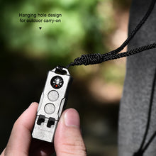 Load image into Gallery viewer, 2-IN-1 Outdoor Adventure High-Decibel Titanium Explosive Whistle EDC Extended Design Compass With Hanging Holes
