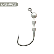 Load image into Gallery viewer, 5PCS Lure Fire Basto Hooks Lightweight Micro Reinforcement Lead Head Hook Black Pit Lure Fishhook
