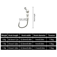 Load image into Gallery viewer, 5PCS Lure Fire Basto Hooks Lightweight Micro Reinforcement Lead Head Hook Black Pit Lure Fishhook
