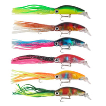Load image into Gallery viewer, 1PC 14CM/40G Lure Bait With Whiskers Treble Hook Design Sea Fishing Octopus Long Casting Bait Fishing Tackle Accessory
