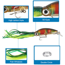 Load image into Gallery viewer, 1PC 14CM/40G Lure Bait With Whiskers Treble Hook Design Sea Fishing Octopus Long Casting Bait Fishing Tackle Accessory
