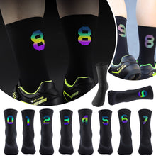 Load image into Gallery viewer, 1Pair Figure Dazzling Reflection Riding Socks For 39-46 Yard Road Bike Wmoisture Absorption And Sweat Releasing Riding Netherstock
