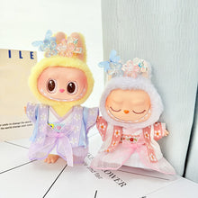 Load image into Gallery viewer, Hanfu Set Suitable for 17cm Labubu Doll Clothes Elegant Mini Dress with Delicate Ribbons Cute Decorative Dolls Mini Fashion Accessories
