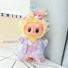 Load image into Gallery viewer, Hanfu Set Suitable for 17cm Labubu Doll Clothes Elegant Mini Dress with Delicate Ribbons Cute Decorative Dolls Mini Fashion Accessories
