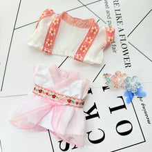 Load image into Gallery viewer, Hanfu Set Suitable for 17cm Labubu Doll Clothes Elegant Mini Dress with Delicate Ribbons Cute Decorative Dolls Mini Fashion Accessories
