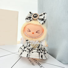 Load image into Gallery viewer, Luxurious Dress Set for 17cm Labubu Dolls with Gold Thread Embellished Mini Dress and Pearl Accessories Dolls' Elegant Outfits
