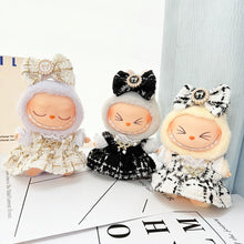 Load image into Gallery viewer, Luxurious Dress Set for 17cm Labubu Dolls with Gold Thread Embellished Mini Dress and Pearl Accessories Dolls' Elegant Outfits
